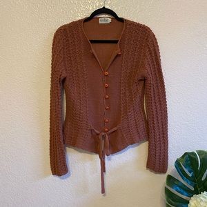 Vintage Mauve Knitted Cardigan